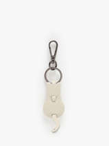 Sleutelhanger Kat Leder Milano Beige caviar CA24125